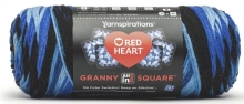 Red Heart Granny Squares - Black Blue Beacon
